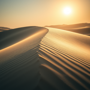 Sand Dune Ripples Under Harsh Directional Golden Light