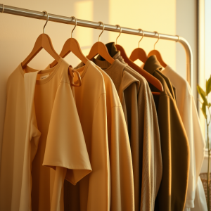Minimalist Wardrobe With Neutral Capsule Collection Hung ...