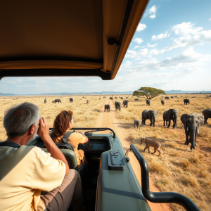 Safari Vehicle Watching Wildlife African Savanna Adventure